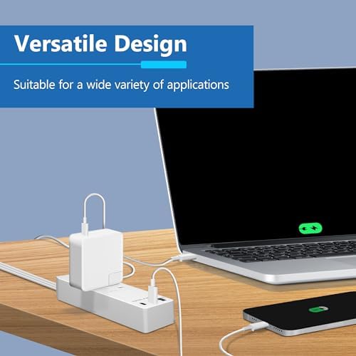 LIDER Ultra-Thin Flat-Face Outlet Extender with 3 Receptacles – Space-Saving Power Strip with 3 ft Cord, ETL-Listed for Safety, Sleek White Design for Modern Interiors – Perfect Solution for Enhanced Device Charging and Versatile Placement