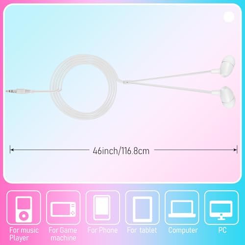 Macarrie 200 Pack Wired Earbuds – Vibrant Classroom & Office Headphones with 3.5 mm Compatibility – Individually Bagged for Hygiene & Seamless Distribution – Lightweight & Durable Design for All-Day Comfort – Ideal for Lectures, Music Listening, and Conference Calls