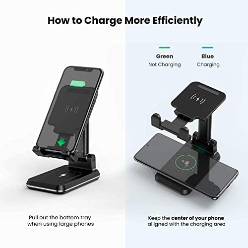 Revolutionize Your Charging Routine with the Compact 2-in-1 Wireless Charger – Dual Fast-Charging Desk Stand for i Phone & Samsung Galaxy, Perfect for Phones and Air Pods with 10 W Qi-Compatible Efficiency and Intelligent Charging Technology