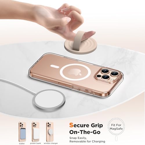 Revolutionary Magnetic Phone Ring Grip Holder – Ergonomic Silicone Finger Loop for i Phone Pro Max/Plus, 12/13/14/15/16 Series – Compatible with Mag Safe – Oat Color Enhances Aesthetics and Comfort – 360-Degree Rotation for Effortless Use – Secure Your Device with Style and Stability – Essential Smartphone Accessory for Unmatched Usability and Convenience