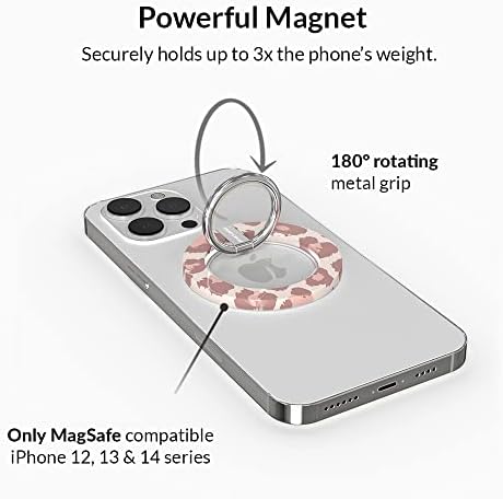 Transform Your i Phone 16, 15, 14, 13, 12 with VELVET CAVIAR’s Amethyst Purple Leopard Mag Safe-Compatible Grip – Stylish Magnetic Ring Holder & Adjustable Stand for Effortless Hands-Free Viewing, Secure Texting, and Enhanced Usability – Elevate Your Mobile Experience with Durable, Lightweight, and Customizable Accessory