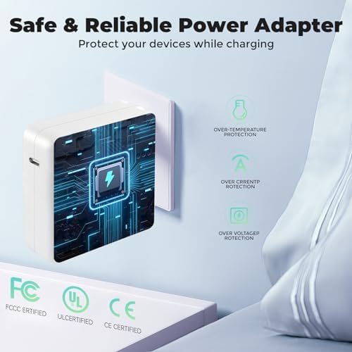 Powerful 96 W USB-C Fast Charger for Mac Book Pro & Air – PD 3.0 Technology, 6.6 Ft Cable for Ultimate Flexibility, Compact & Travel-Friendly Design for Efficient On-the-Go Charging Solutions
