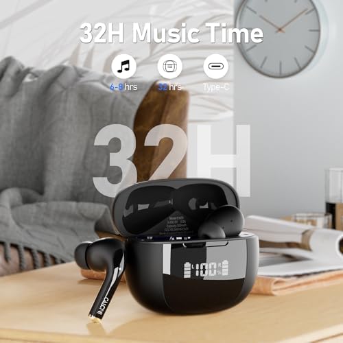 Premium Wireless Earbuds with Bluetooth 5.3 – Deep Bass Stereo Sound & IP67 Waterproof for Ultimate Durability – True Wireless Design with LED Power Display Charging Case – Perfect for Sports, Workouts, and Leisure Listening – Enhanced Compatibility & Clear Calls with Built-in Microphone – Elevate Your Audio Experience with CALCINI