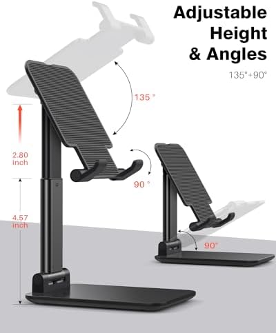 Transform Your Work and Play with the Anozer Adjustable Tablet Stand – Ultra-Lightweight, Foldable Design for Seamless Use with i Pad Pro, Surface Pro, and More – Perfect for Effortless Video Calls, Enhanced Productivity, and Hands-Free Viewing – Supports Devices 4.7″ to 15.6″ – Robust Construction for Stability and Contemporary Style – Ideal for Home, Office, or Travel Adventures