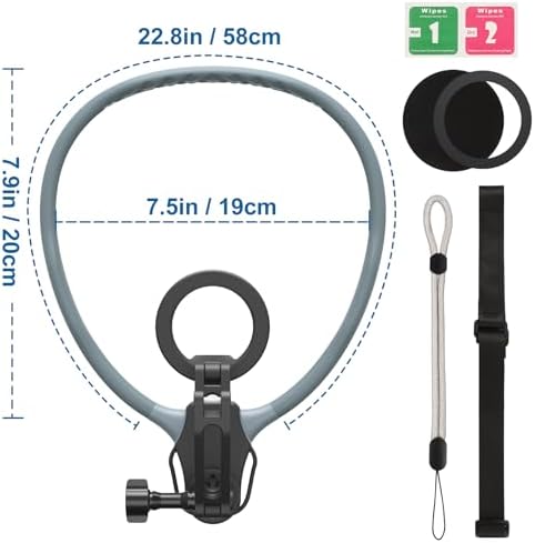 Revolutionary Magnetic Neck Mount for Smartphones – Ultimate POV Phone Holder with Anti-Vibration Chest Strap for Seamless Filming, Compatible with i Phone 12 to 16 Series – Lightweight, Adjustable Comfort for Vloggers and Adventurers