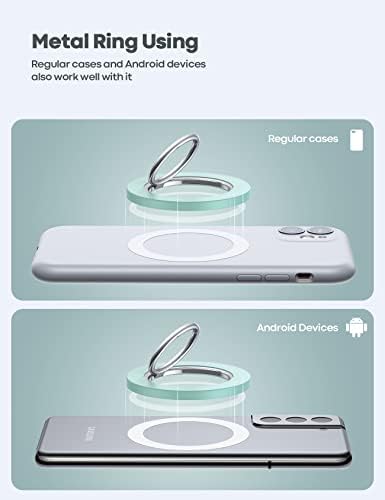 Lamicall 360° Rotatable Magnetic Phone Ring Holder for Mag Safe – Lightweight Grip & Kickstand Compatible with i Phone 12/13/14/15/16 Series, Misty Black – Enhanced Magnetic Strength and Flexibility for Secure One-Handed Use and Wireless Charging Convenience