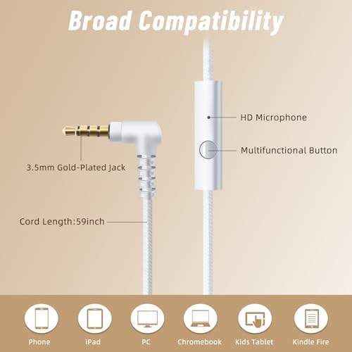 Rockpapa Ultra-Light Foldable Wired Headphones with Integrated Microphone – Premium Stereo Sound for All Ages, Perfect for Travel with Tangle-Free Cord and 3.5 mm Compatibility – Sleek Black/Grey Design for Everyday Listening and Virtual Meetings