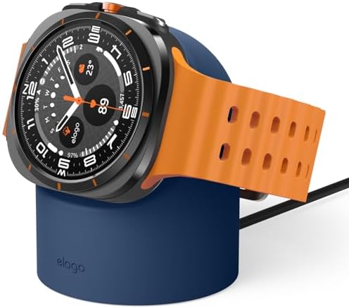 elago GW2 Smartwatch Charging Stand for Samsung Galaxy Watch 8/8 Classic, 7/Ultra, 6/6 Classic, 5/5 Pro – Stylish Desk Organizer with Enhanced Charging Speed (Cable Not Included) – Sleek White Design for Efficient Power Solution and Easy Accessibility