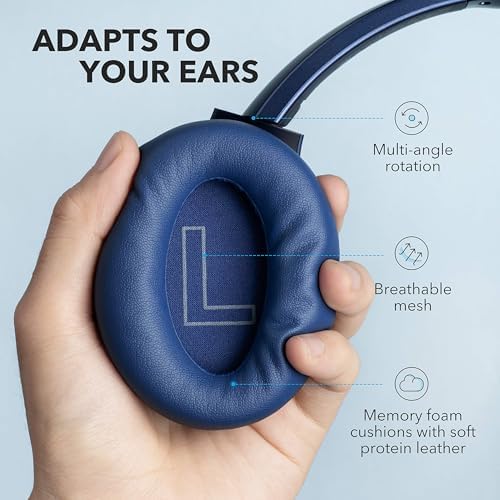Anker Soundcore Life Q20 Wireless Over-Ear Headphones – Superior Hybrid Active Noise Cancellation, 70-Hour Battery Life, Premium Hi-Res Audio with Enhanced Deep Bass, Luxurious Comfort with Memory Foam Ear Cushions, Perfect for Travel and Office Environments, Quick USB-C Charging for Nonstop Audio Enjoyment