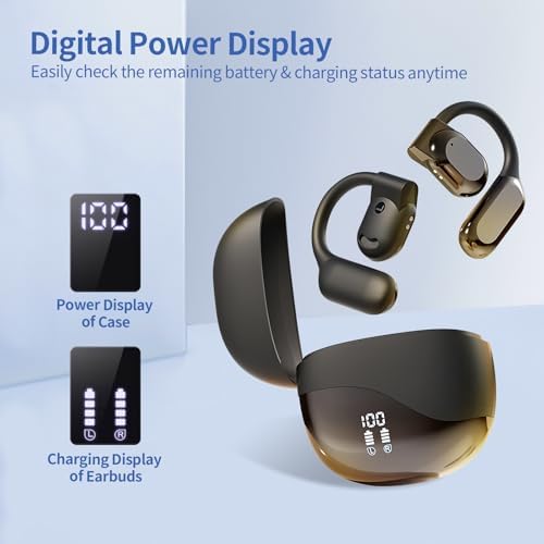 Chic Purple Wireless Bluetooth 5.4 Clip-On Earbuds for Women – Open Ear Design Enhances Comfort and Safety, Ideal Waterproof Fitness Headphones for Gym, Daily Commutes, and Leisure – Extended Battery Life & Superior Connectivity for Seamless Audio Experience