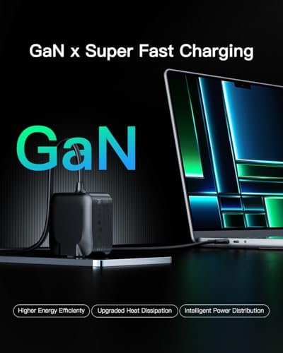Ultimate 65 W USB-C Laptop Charger for Samsung Galaxy Book Pro, Chromebook, Flex Alpha & More – Compact Ga N Fast Charger with 7.5 FT Cable, Enhanced Safety Features, and Universal Compatibility for All Your Devices – 30-Day Satisfaction Guarantee & 24-Month Warranty