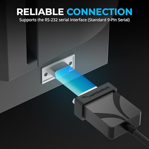 SABRENT USB-C to DB9 Serial RS-232 Adapter Cable (3 FT) – High-Speed Prolific PL2303 Chipset for Seamless POS, Modem, GPS, and Industrial Device Connectivity – Versatile USB 2.0 Solution for Legacy Device Integration with 1 bps to 12 Mbps Baud Rate – Durable, Portable, and Easy to Use