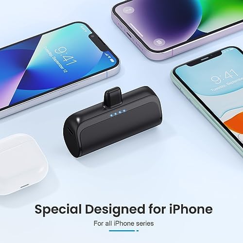 Ultra-Compact 5200 m Ah Power Bank for i Phone – PD Fast Charging Mini Portable Charger with Enhanced Compatibility for i Phone Models 14/13/12/11/XS/XR/X/8/7/6/6 s – Essential On-the-Go Battery Backup for Busy Lifestyles