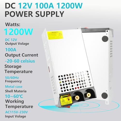High-Performance 110 V AC to 12 V DC Power Supply Transformer – 50 A 600 W Switching Mode Adapter for CCTV Systems, 3 D Printers, and Security Equipment – Unmatched Efficiency and Broad Compatibility