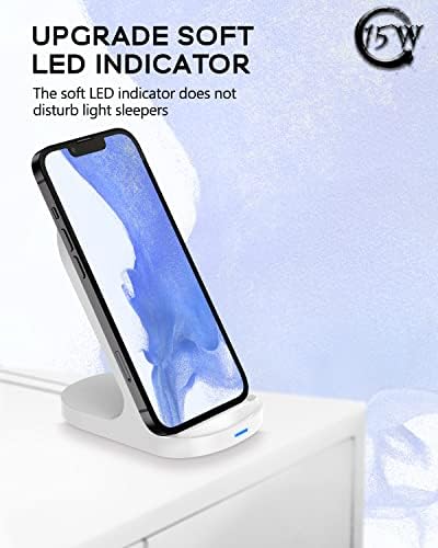 YW YUWISS 15 W Fast Wireless Charger Stand – Ultra-Compatible Charging Solution for i Phone 14/13/12 Series & Samsung Galaxy S22/S21/S20 – Vertical & Horizontal Design for Effortless Device Access, Enhanced Safety Features, Portable & Stylish Tech Accessory
