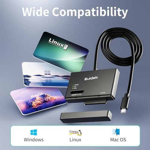 Elevate Your Data Storage with the 10 Gbps M.2 NVMe SSD Adapter – Type-C External Enclosure for M Key & B Key Compatibility, Supports 2.5″/3.5″ SATA Drives with 12 V Power Supply – Ultimate Portable Solution for High-Speed Transfers and Seamless Connectivity