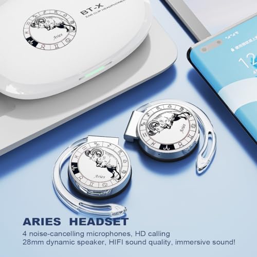 Discover the Ultimate Bluetooth V5.3 On-Ear Headphones for Active Lifestyles – Innovative Open Ear Design with Secure Earhooks, Featuring Advanced Noise Cancelling Technology and Extended Battery Life – Perfect Gift for Virgo Constellation Lovers and Music Aficionados – Enjoy Immersive Sound Quality Anywhere You Go