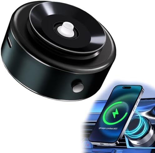 Silver Magnetic Wireless Car Charger & Phone Mount – Versatile Fast Charging Holder with Strong Vacuum Suction for Cars, Gyms, & Showers – Effortless Device Alignment & Clutter-Free Experience