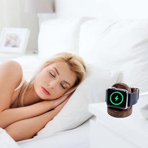 Sapele Wood Magnetic Charging Dock for Apple Watch – Elegant Fast-Charging Stand for Series 1-10, SE, and Ultra Models – Stylish and Portable Smartwatch Accessory for Home & Travel – Unique Durability and Chic Aesthetic Combined