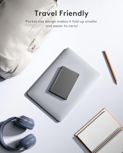 Samsers Portable Foldable Bluetooth Keyboard with Phone Holder – Rechargeable Multi-Device Compatible Wireless Keyboard for i Pad, i Phone, Mac Book, Android & Windows – Ideal Travel Companion for Efficient Typing