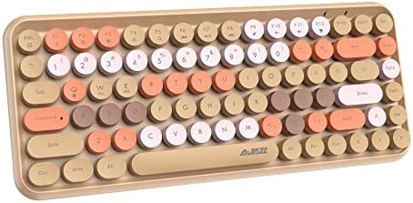 FELICON Retro Mini Wireless Bluetooth Keyboard – Portable 84-Key Typewriter Design for Android, i Pad, Windows & PC – Perfect Companion for Home & Office with Enhanced Compatibility and Rechargeable Battery