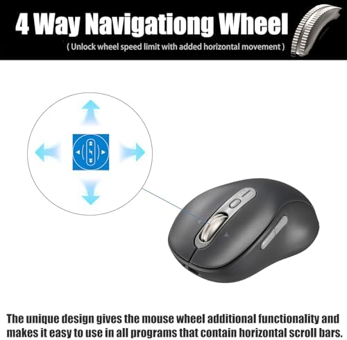 Elevate Your Productivity with the L570 Wireless Bluetooth Mouse – Portable, Rechargeable, and Multi-Device Compatible for Seamless Navigation Across Mac Book Air/Pro, i Pad, Laptop, and Computer – Featuring 4-Level DPI, Ergonomic Design, Silent Click, and 4-Way Scrolling for Ultimate Comfort and Precision