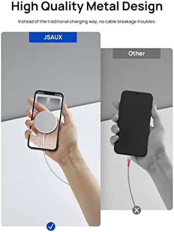 JSAUX Magnetic Wireless Charger – Sleek Silver Fast Charging Pad for i Phone 16 Series, Mag Safe-Compatible with Superior Magnetic Alignment for Efficient Power Delivery, Portable Design for Home & Travel Use, Essential i Phone Accessory for Stylish Charging Solutions