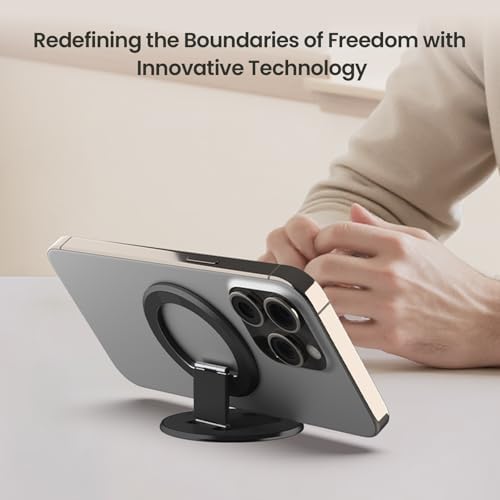 Nillkin Magnetic Phone Grip Stand for i Phone 16/15 Pro & Samsung Pixel – Ultimate Mag Safe-Compatible Holder with Enhanced Stability and Ergonomic Design for Secure Handling and Effortless Navigation (Black)