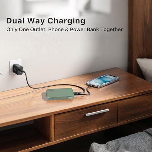 NOBIS 10000 m Ah Fast Charging Power Bank with Digital Display – Versatile USB-C Battery Pack for i Phone, i Pad, Android & More (25 W) – Compact, Reliable Charging Solution for On-the-Go Power Needs