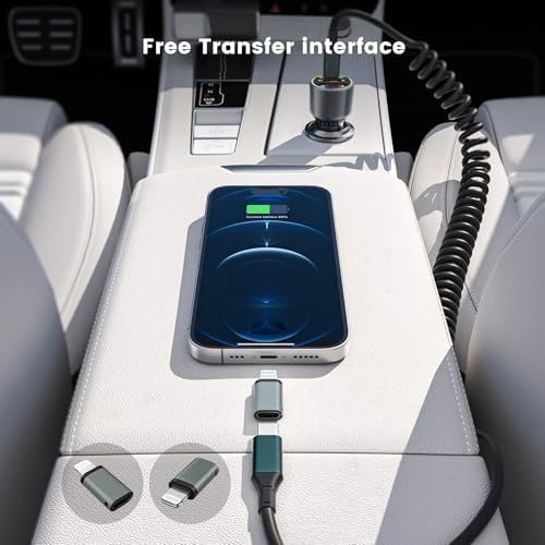 Experience Ultimate Road Power with the HUNDA 160 W USB C Car Charger – Triple Port Fast Charging for i Phone 15, Galaxy S24 & More – PD 100 W & 30 W High-Speed Charging, Compact Design for On-the-Go Convenience, Multi-Device Compatibility with Smart Safety Features for Overcharge Protection
