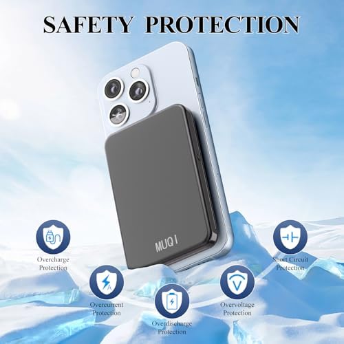Suction-Enabled 5000 m Ah Wireless Power Bank – Ultra-Fast 22.5 W Portable Charger with USB-C for i Phone 16/15/14/13/12 & Android Devices – Sleek Blue Design for Effortless Charging on the Go