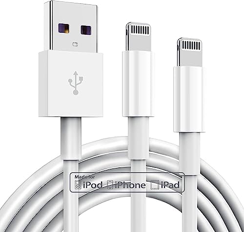 Premium 3-Pack Apple MFi Certified Lightning to USB Charger Cables – 6 FT Durable Fast Charging Cords for i Phone 13/12/11/11 Pro/11 Max/X/XS/XR/XS Max/8/7/6 – Enhanced Performance and Extended Reach for Seamless Device Connectivity