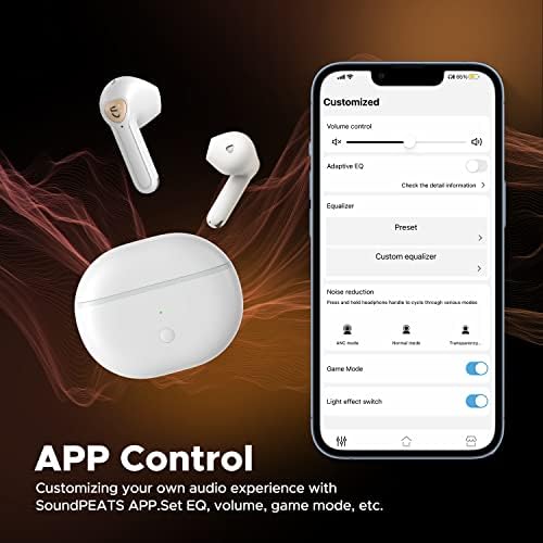 Experience Next-Level Sound with Sound PEATS Air3 Deluxe HS True Wireless Earbuds – Advanced Bluetooth 5.3 Technology, 14.2 mm High-Resolution Drivers, and 4 Microphone Noise Cancellation for Superior Call Clarity – IPX4 Waterproof Design for Active Lifestyles – Enjoy Up to 20 Hours of Uninterrupted Playback – The Ultimate Choice for Music Enthusiasts and Fitness Buffs
