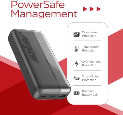 Energizer 20000 m Ah Portable Power Bank – Ultra-Fast USB-C Charger for i Phone 16/15/14/13/12, Samsung Galaxy S22/S21, Google Pixel & i Pad – Compact Multi-Device Travel Battery Pack with LED Indicator for Ultimate Convenience