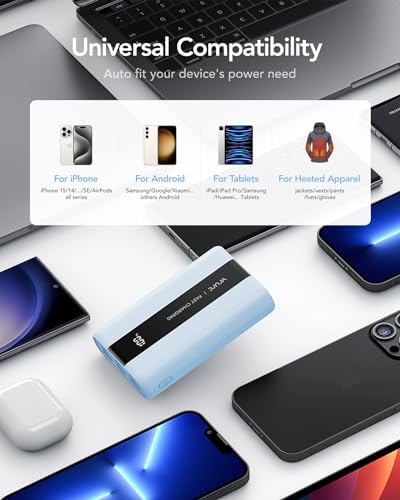 Ultra-Reliable VRURC 20,000 m Ah Portable Power Bank – Fast Charging Battery Pack with 4 USB Outputs and 3 Input Options for Ultimate Device Compatibility – Compact Travel Essential for i Phone, Samsung, and Android Users – Durably Designed for On-the-Go Charging Needs