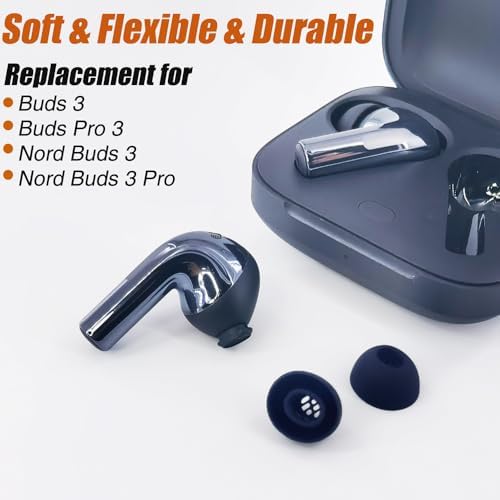 Premium Silicone Ear Tips for One Plus Buds 3, Buds Pro 3, Nord Buds 3 & Nord Buds 3 Pro – Comfort-Driven Sound Isolation Replacement Earpads for Enhanced Audio Experience