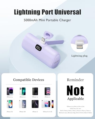 Ultra-Compact 5000 m Ah Mini Power Bank – 20 W Fast Charging Portable Charger for i Phone & Android – Lightweight Travel Essential with PD Compatibility & Smart Protection – Perfect for Short Trips, Camping, and Everyday Use