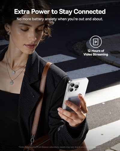 Baseus Picogo 5000 m Ah Magnetic Power Bank – Ultra-Compact Qi2 Certified 15 W Wireless Charger with Built-in Stand for i Phone 16/15/14/13/12 Series – Lightweight Alloy Design for On-the-Go Convenience and Fast Charging Solutions