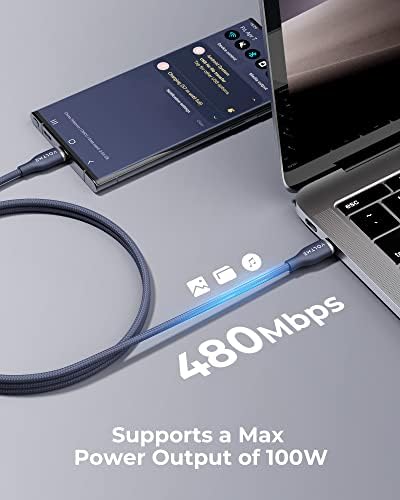 VOLTME 3.3 ft USB C Cable 2-Pack – Premium Nylon Braided Type C Charger for Fast Charging & High-Speed Data Transfer – Compatible with Mac Book Pro 2020, i Pad Pro 2021, Galaxy S22, Pixel, Switch & More – Durable, Universal Charging Solution in Grey for Enhanced Performance and Longevity