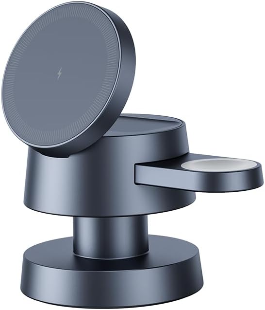 Magnetic 4-in-1 Wireless Charging Dock with 15 W Fast Charge and Adjustable Night Light for i Phone 16/15/14/13 Pro Max, Apple Watch, and Air Pods – Elegant Sand Gold Design for a Clutter-Free Charging Experience and Versatile Nighttime Use – Perfect Holiday Gift Option!