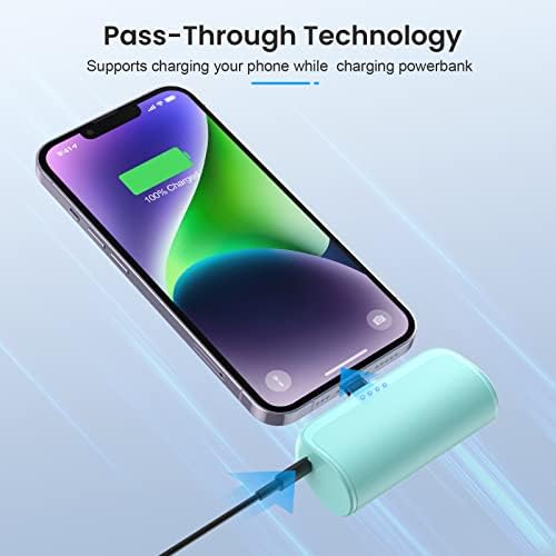 Ultra-Compact 5200 m Ah Power Bank for i Phone – PD Fast Charging Mini Portable Charger with Enhanced Compatibility for i Phone Models 14/13/12/11/XS/XR/X/8/7/6/6 s – Essential On-the-Go Battery Backup for Busy Lifestyles