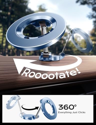 LISEN Ultra Magnetic Mag Safe Car Dashboard Mount for i Phone 16 Pro Max – Glacier Blue | 360-Degree Rotating Phone Holder for Secure Hands-Free Navigation | Premium Accessory for i Phone Users & Tech Lovers | Enhanced Stability for Safe Driving | Stylish and Functional Gift Idea