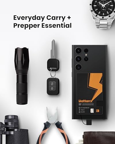 Ultra-Slim Power Card Portable Charger – Pre-Charged Emergency Power Bank for Fast Charging Android & i Phone Devices, Credit Card Size External Battery for Everyday Carry and On-the-Go Use, Enhanced Lightning & USB C Compatibility