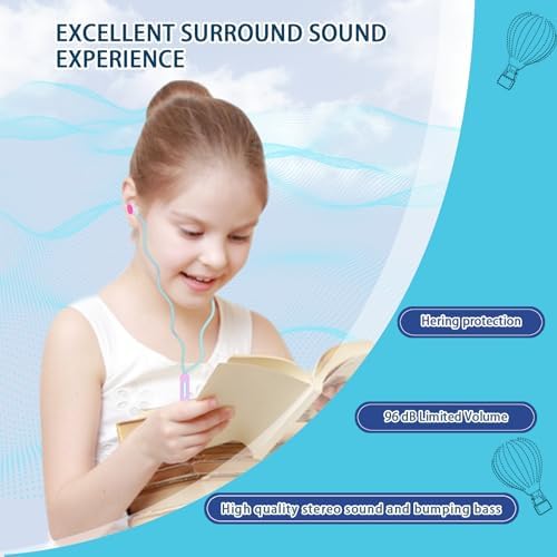 Vibrant Purple Donut Kids Earbuds – Comfortable In-Ear Headphones with Built-In Microphone and Storage Case for School Use – Perfect Wired Earphones for Learning, Play, and Active Lifestyles – Enhanced Compatibility with Multiple Devices