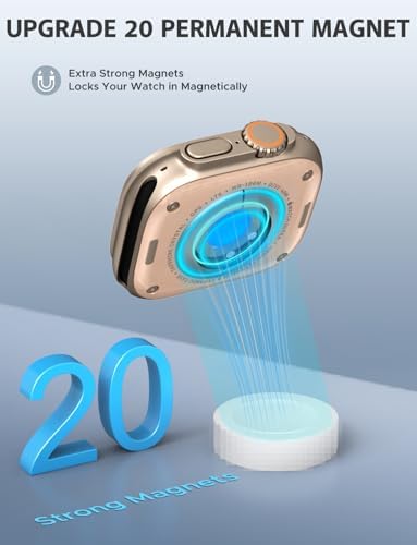 Revolutionize Your Apple Watch Charging: 6.6 ft USB-C Magnetic Charger with 20 W Power Block – Ultra-Fast, Reliable Connection for All Apple Watch Series Models Including Ultra – Stylish White Design for Effortless Convenience and Functionality