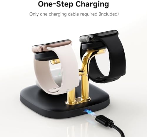 Revolutionize Your Charging Routine with the Swan Scout 3-in-1 Wireless Charging Station – Fast Dual Charger for Apple Watch Ultra 2/10/9 & Air Pods Pro 2/3/2 in Elegant White and Silver – Compact Design, Rapid Power Boosts, and Enhanced Safety Features for Modern Living