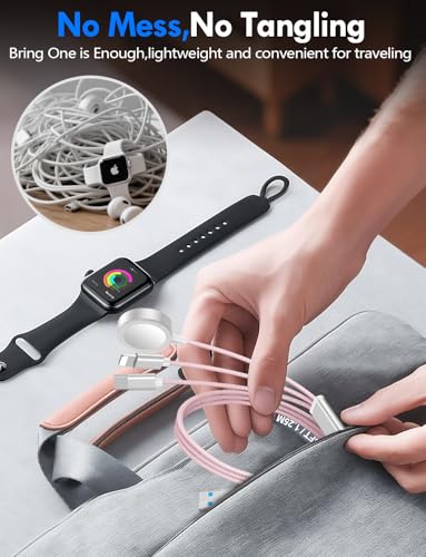 Ultimate 2-Pack Fast Charging Cable Set: Versatile USB A/Type C/Lightning Cables for Quick Charging of Apple Watch & i Phone, 4 FT Length for Seamless Travel Compatibility with i Phone 11-16, i Pad, Apple Watch Ultra & SE, Durable Multi-Device Solution for Enhanced Power Efficiency and Convenience