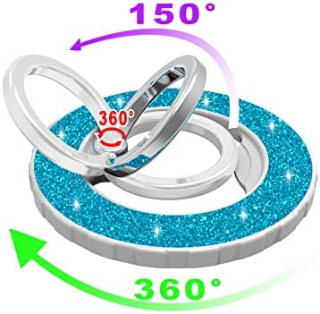 Magnetic Phone Ring Holder Stand – Adjustable Finger Grip with Enhanced Stability and Style for i Phone 12-15 Series – Collapsible Kickstand with Superior 80% Magnetic Strength, Sleek Blue Design for Wireless Charging Compatibility – Ultimate Protection and Versatile Angle Adjustment for Seamless Use