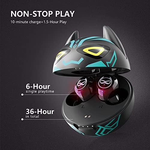 Adorable Panda-Themed Kids Wireless Earbuds – Bluetooth 5.0 with 36 Hours Playtime & IPX6 Waterproof for Active Lifestyles – 3 D Stereo Sound & Built-in Mic for Hands-Free Calling – Perfect for Children and Adults