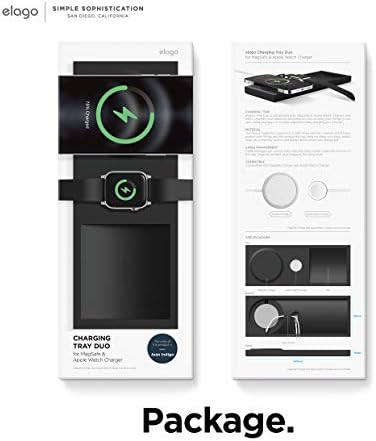 elago Dual Charging Tray for Mag Safe and Apple Watch – Stylish Jean Indigo Organizer for i Phone 16/15/14/13/12 & Air Pods – Compact Desk Solution for Enhanced Cable Management – Customizable Setup Without Charging Cable Included – Premium Quality for Modern Tech Enthusiasts